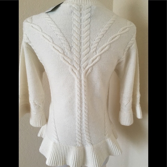 Kate Spade white sweater cable knit wool blend - Picture 2 of 8